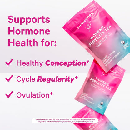 Pink Stork Fertility Bundle for Women – Conception Tea + Prenatal Vitamin Support with Inositol, Vitex, Folate & Ashwagandha – Supports Hormone Balance, Cycle Health & Preconception Wellness
