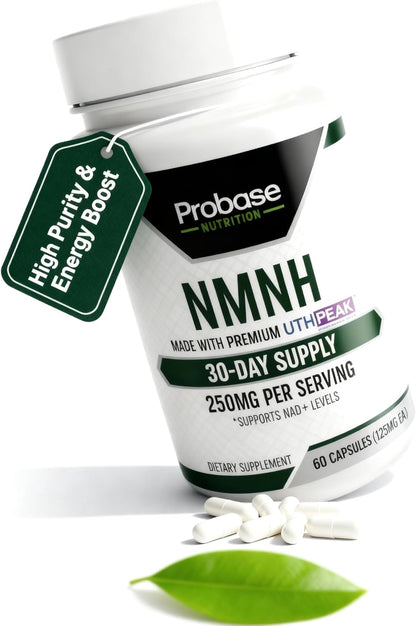 Uthpeak NMNH NAD Supplement 250mg - Recommended Dose for Healthy Aging, a Memory Focus Supplement for Cognitive Function Support (60 Capsules) - Alternative to NR, NAD, Quercetin and Fisetin