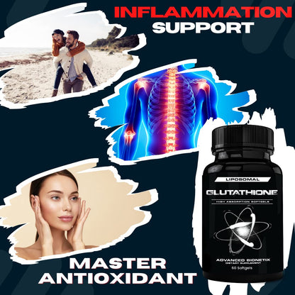 Advanced Bionetix 850mg Liposomal Glutathione Supplement | 120 Total Liposomal Softgels | Antioxidant Supplement w/Gluta-IV™, 100X Absorption Over Powder Glutathione