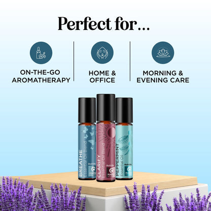 Headache Roll on Essential Oils - Aromatherapy Essential Oils Sets Variety Pack with Peppermint Clarify