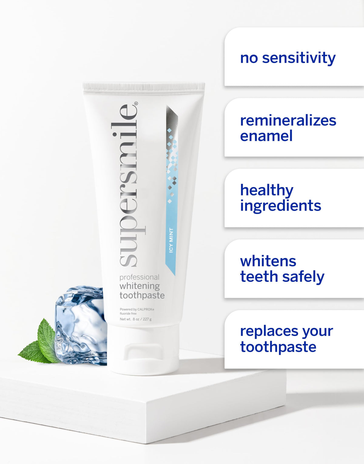 Supersmile Original Mint Whitening Toothpaste, 8 Oz, Whitens 6 Shades