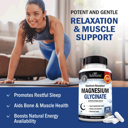 Magnesium Glycinate 500mg Per Serving | Max Absorption | 120 Mini Capsules