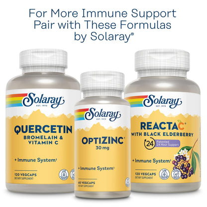 SOLARAY L-Lysine Monolaurin Immune Support Supplement, 1:1 Ratio for Immune System Function, 500 mg Each, 30 Servings, 60 VegCaps
