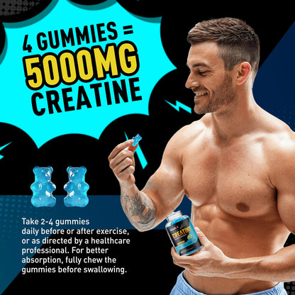 duwhot Sugar Free Creatine Monohydrate Gummies for Men & Women - 2500mg Creatine