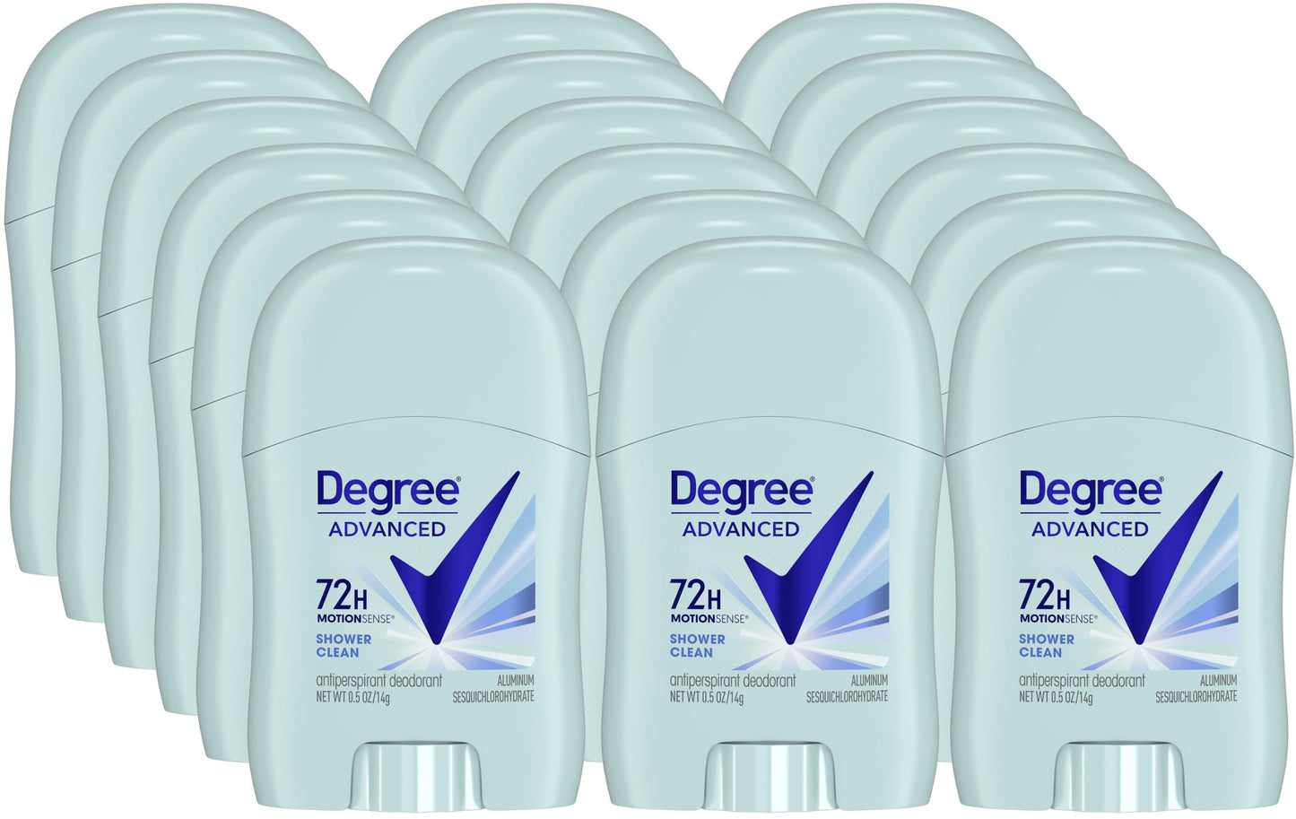 Degree Advanced Travel Deodorant Bulk Variety 24-Pack, 0.5 Oz Ea | 72H Body Heat Activated Mini Antiperspirant Deodorant Bundle | 12 Cool Rush for Men + 12 Shower Clean for Women