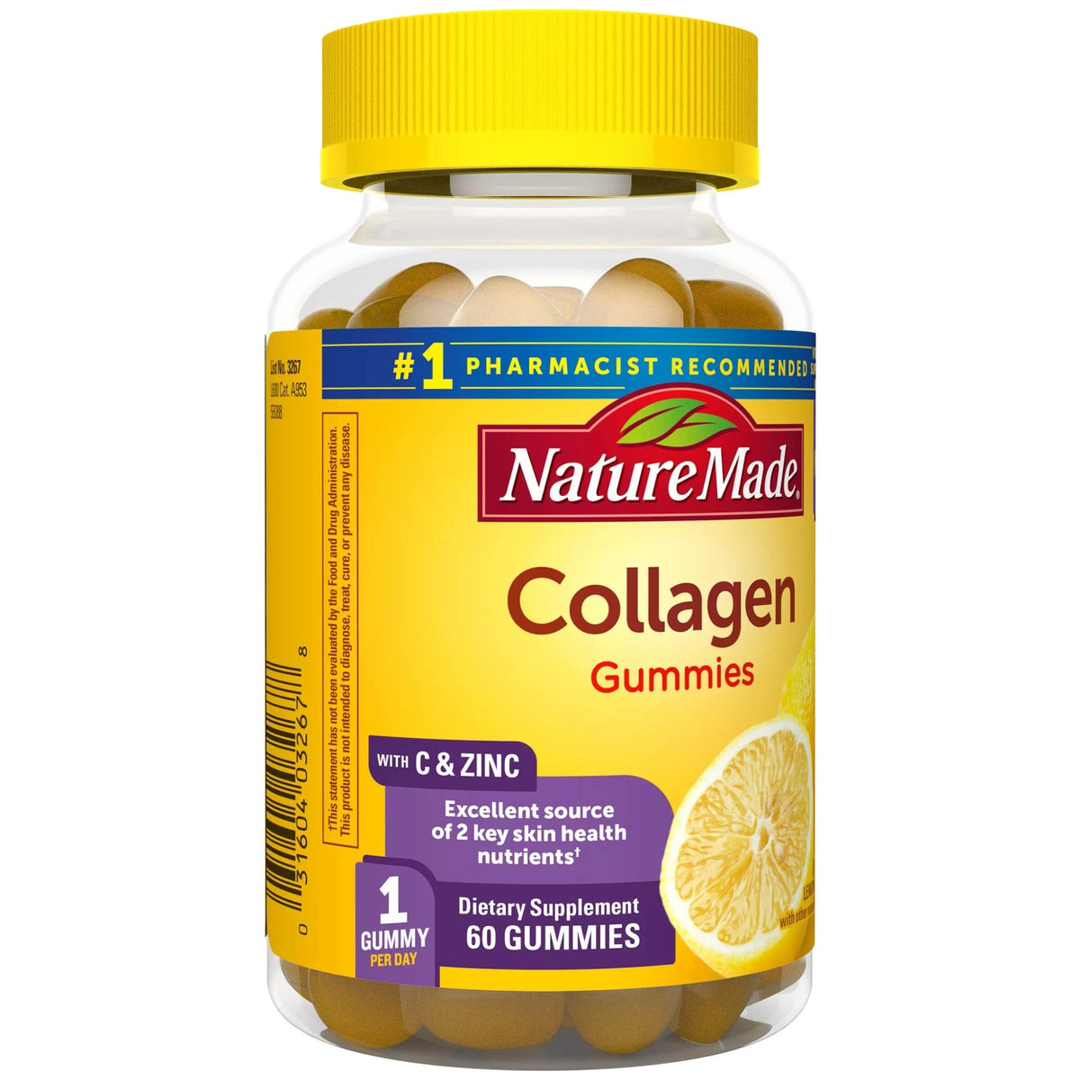Nature Made Collagen Gummies with Vitamin C, Zinc and Biotin, Hydrolyzed Collagen
