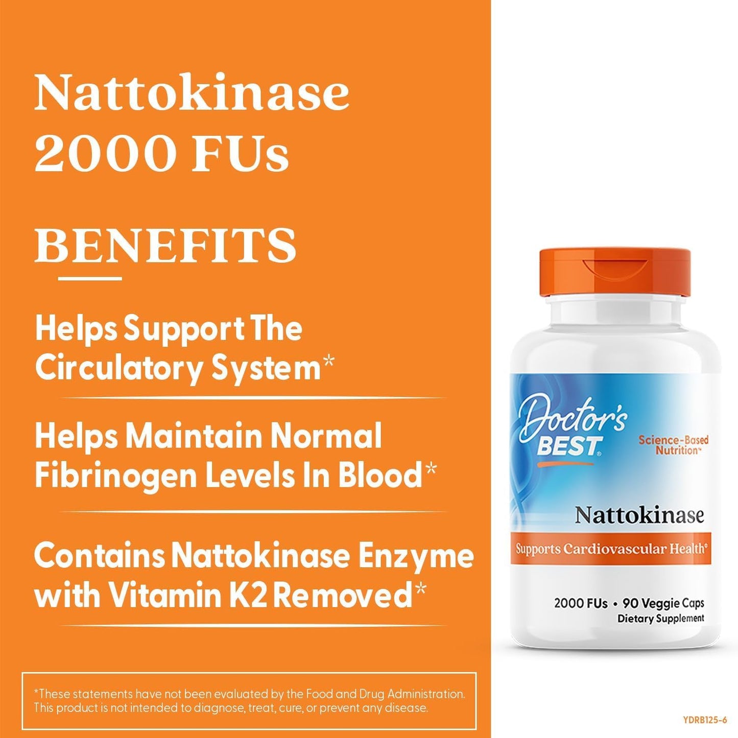Doctor's Best Nattokinase, Non-GMO, Vegan, Gluten Free, 270 Veggie Caps