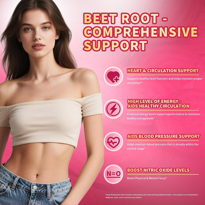 VivoNu Beetroot Capsules | Beet Root Supplement* 2,000 mg of Beet Root Powder, Enriched with CoQ10 and Grape Seed Extract，Healthy sBlood Pressure Levels and sCardiovascular* Wellness