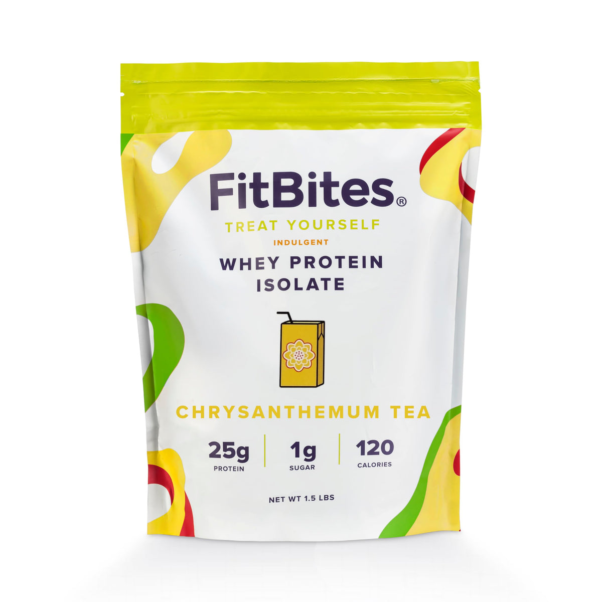 FitBites Boba Tea Protein Whey Protein Isolate (Chrysanthemum Tea), 5.9g BCAAs, Gluten