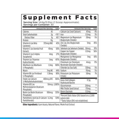 Livingood Daily Collagen Powder for Women and Men, Vanilla, Grass Fed Protein, Hydrolyzed Collagen Peptides with Vitamin C & Multi Vitamins for Hair, Skin, Nail & Gut Health, Gluten Free, 30 Servings