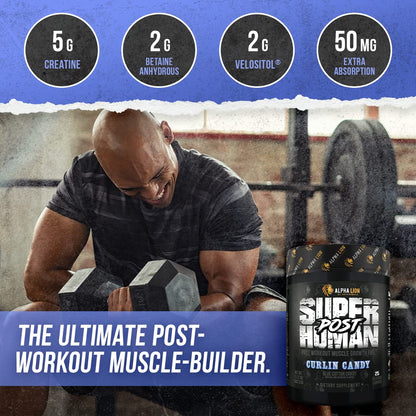 Alpha Lion Superhuman Post Workout Recovery, Muscle Builder Drink, Creatine Powder + More for Lean Muscle Growth, Strength & Volume, Supplement for Women & Men (25 Servings, Gainy Smith Apple)