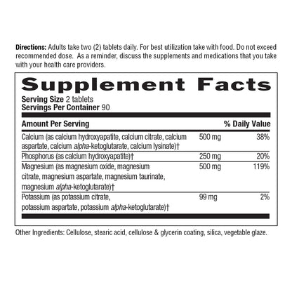 Country Life Target Mins - Calcium Magnesium Potassium Bone & Heart Health Supplement, 1000mg Calcium, 500mg Magnesium, Supports Calcium Utilization, 180 Tablets – Certified Gluten Free & Vegan
