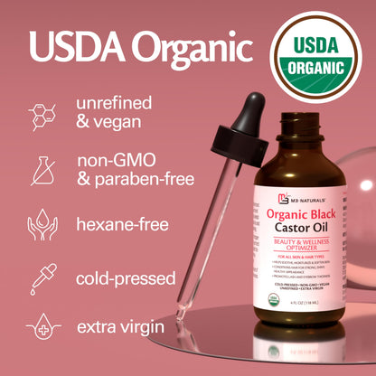 Organic Castor Oil Roll On - Extra Virgin, Unrefined & Hexane-free (3oz)