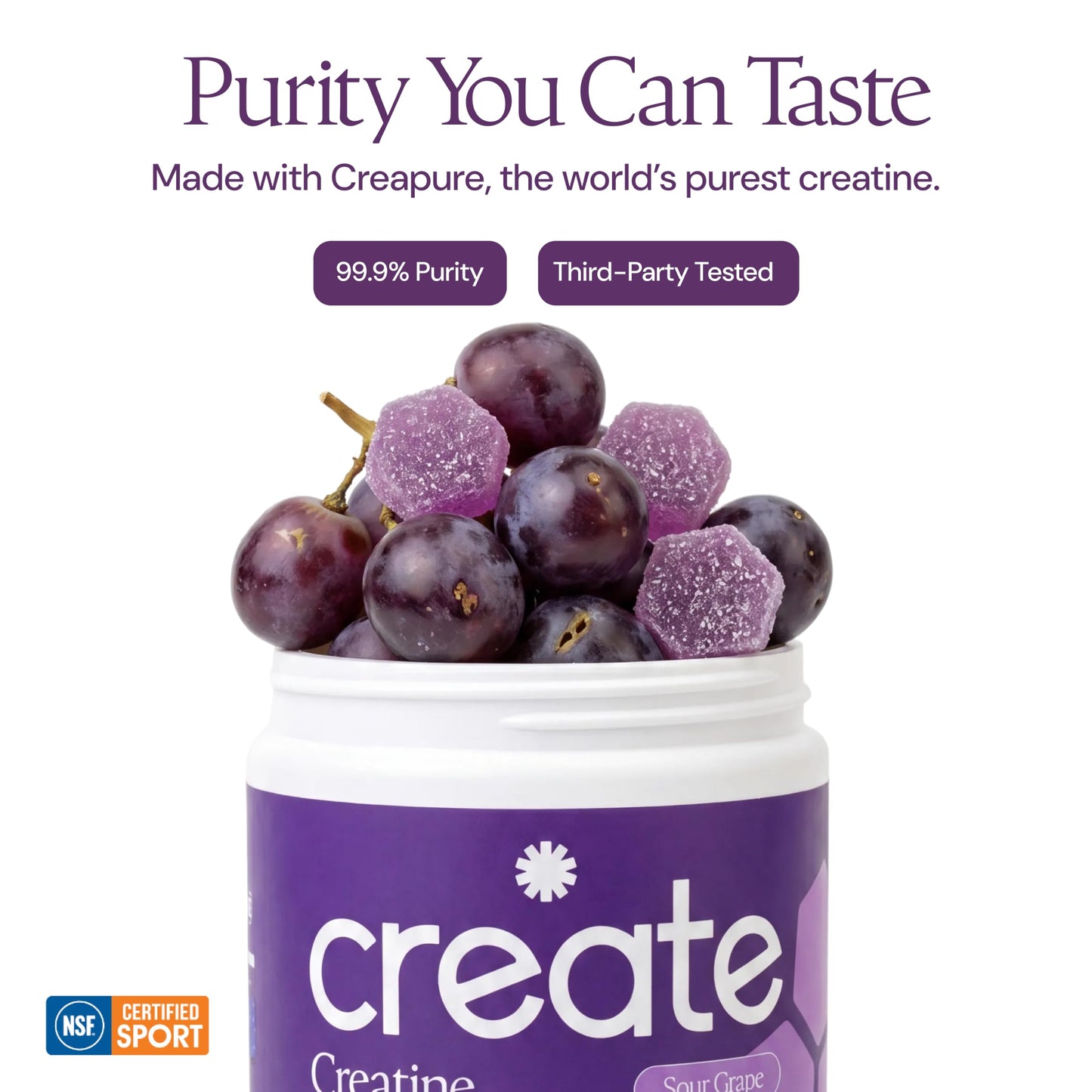 Create Creatine Monohydrate Gummies for Men & Women, Boost Focus, Strength, and Endurance, Anti-Melting Formula, Vegan, Gluten-Free, Non-GMO, 1.5g of Creatine per Gummy (Orange)