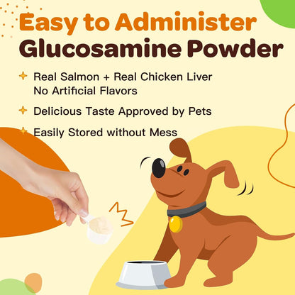 NATURE TARGET Glucosamine for Dogs Powder, Hip & Joint Supplement, 9.52 oz | With Chondroitin, MSM, Turmeric & Omega 3, Supports Hip & Joint Mobility, Joint Pain Relief, for Small, Medium & Large Breeds