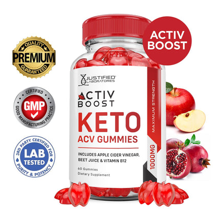 (3 Pack) Activboost Keto ACV Gummies Advanced Formula 1000MG Active Boost