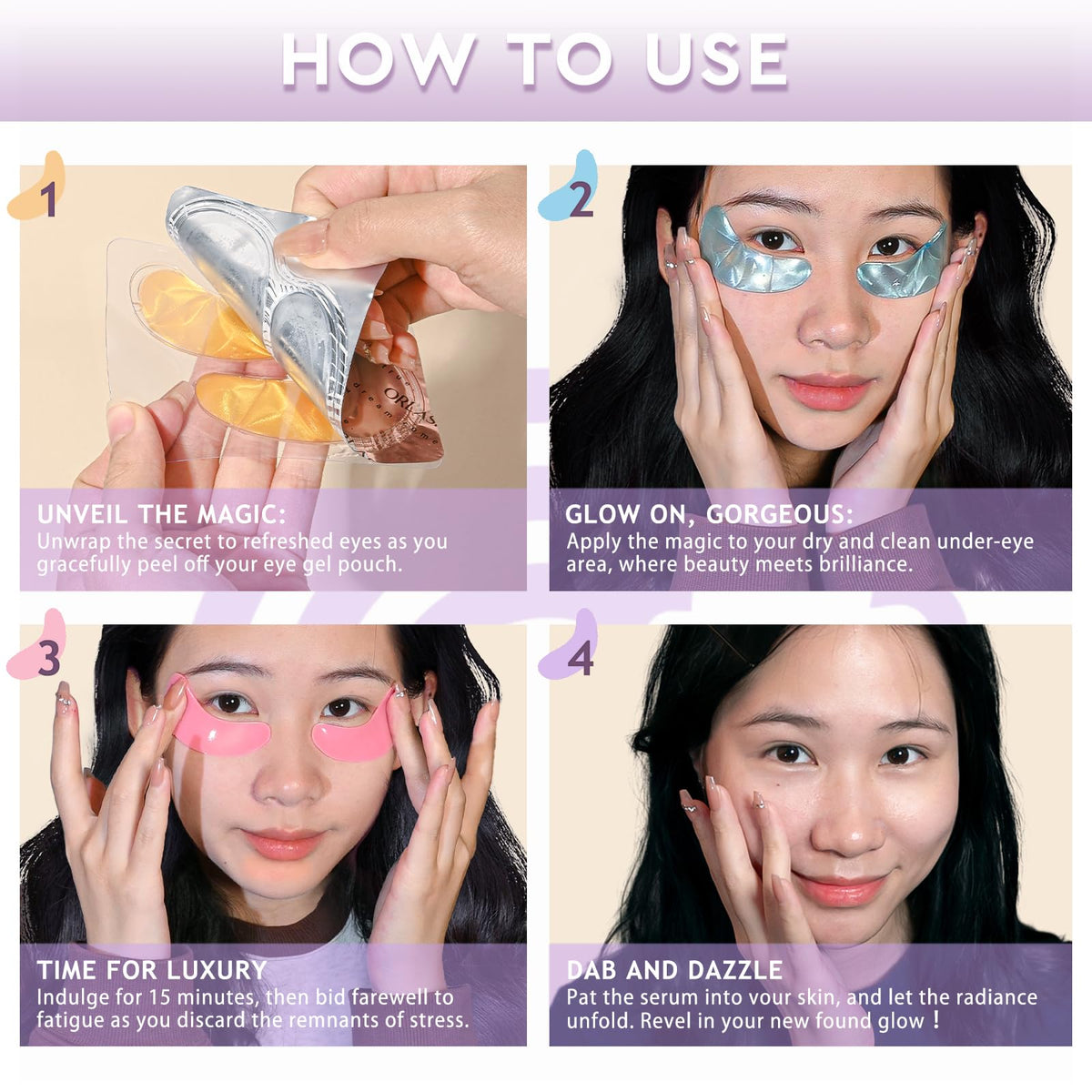 ORLASKIN Under Eye Patches for Puffy Eyes and Dark Circles,24k Gold Eye Masks,Eye Gel