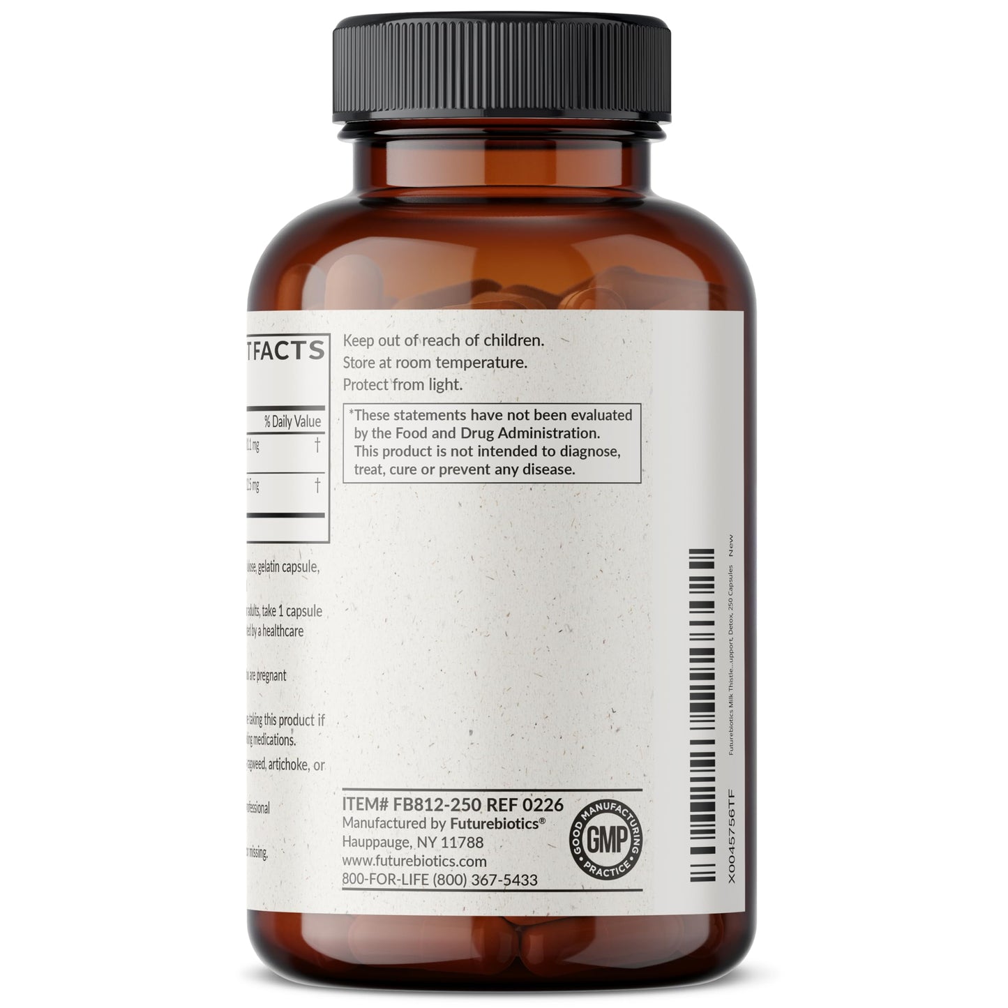 Futurebiotics Milk Thistle Silymarin Marianum & Dandelion Extract Liver Health Support, Antioxidant Support, Detox, 300 Capsules