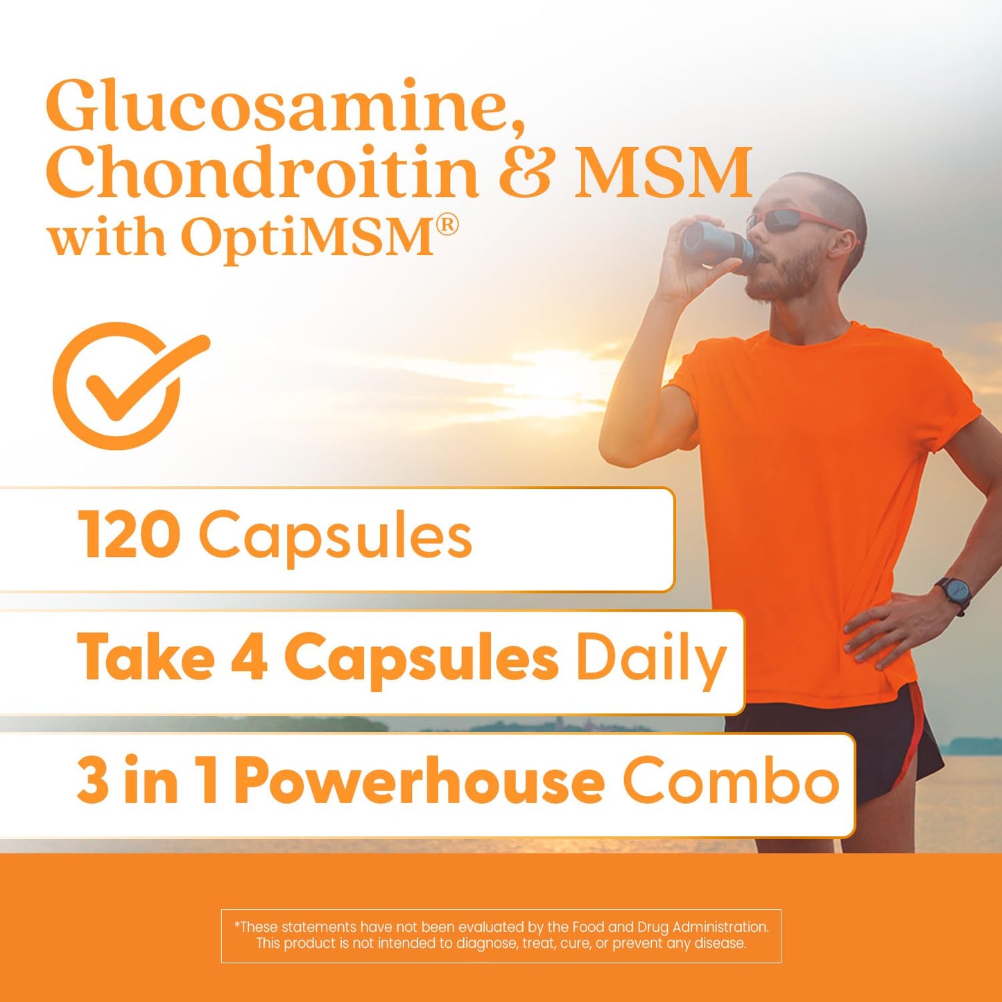 Doctor's BEST Glucosamine Chondroitin MSM - Joint Health Support Supplement for Women & Men, Nutritional Support for Joint Strength, Hair, Skin, & Nails, Gluten Free, Non GMO - 240 Capsules