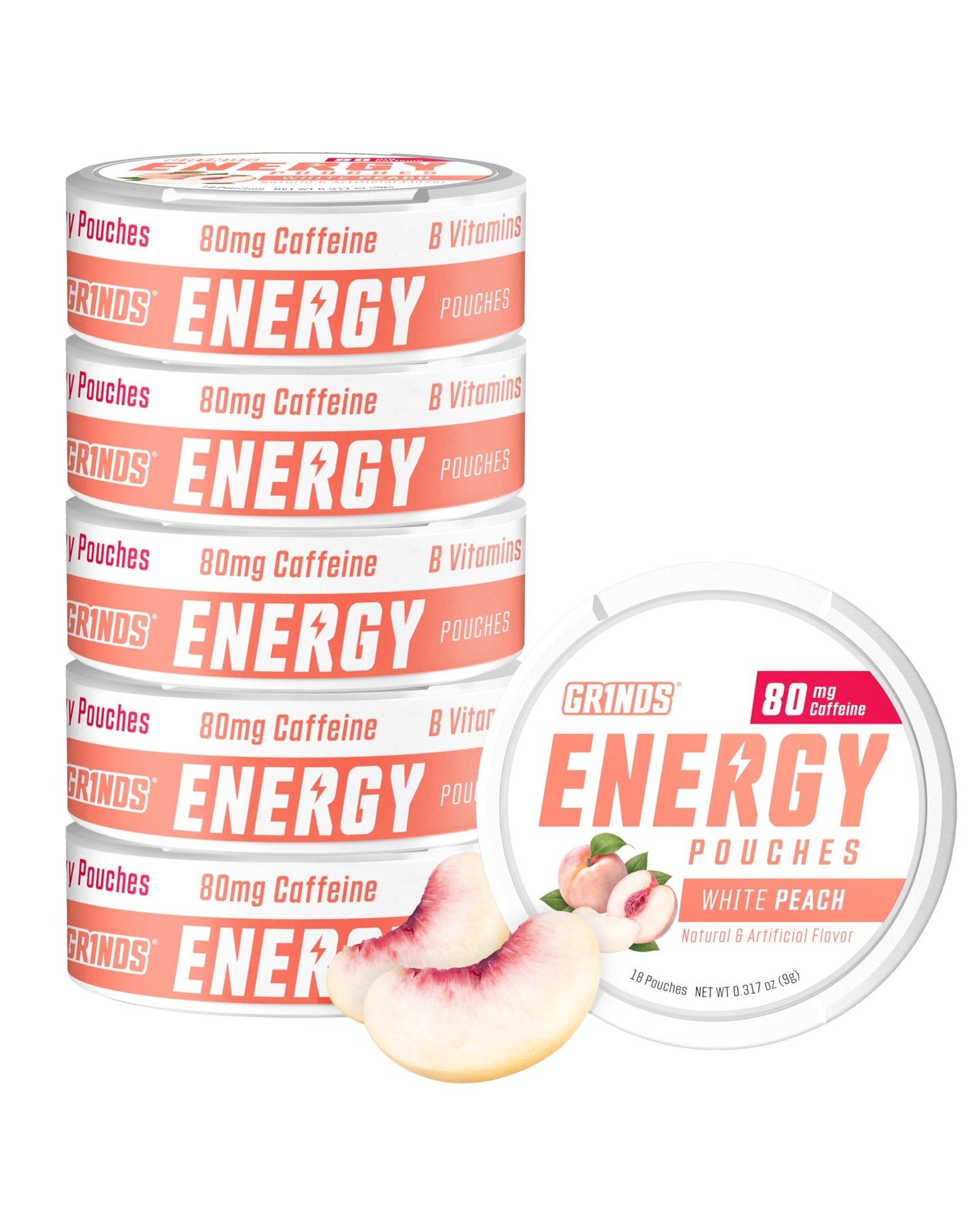 GRINDS Focus Pouches | Naturally Flavored with Nootropic Ingredients | Contains Alpha GPC and L-Theanine | Sugar-Free | 3 Pack | 18 Pouches Per Can | Blue Raspberry