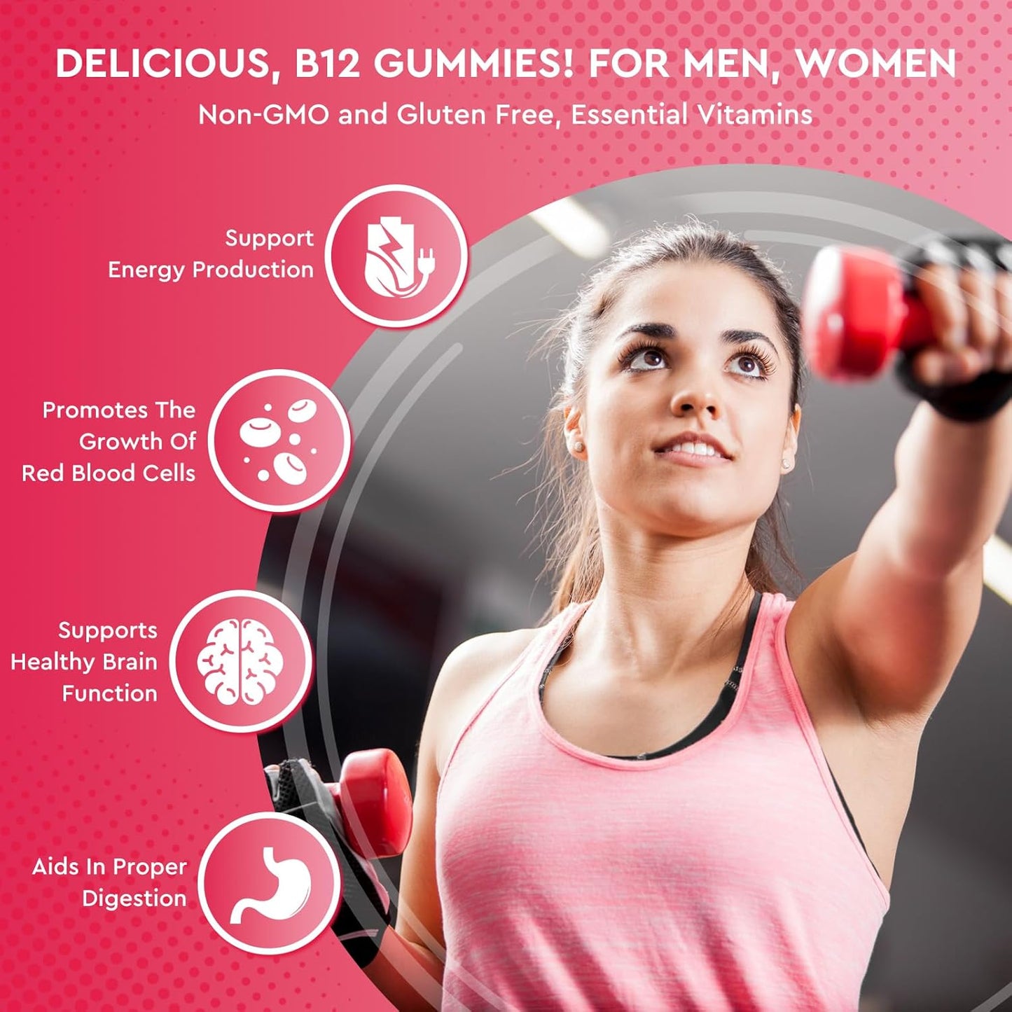 Iron Gummies Supplement for Adults & Kids | Vitamin B12 Gummies | Bundle