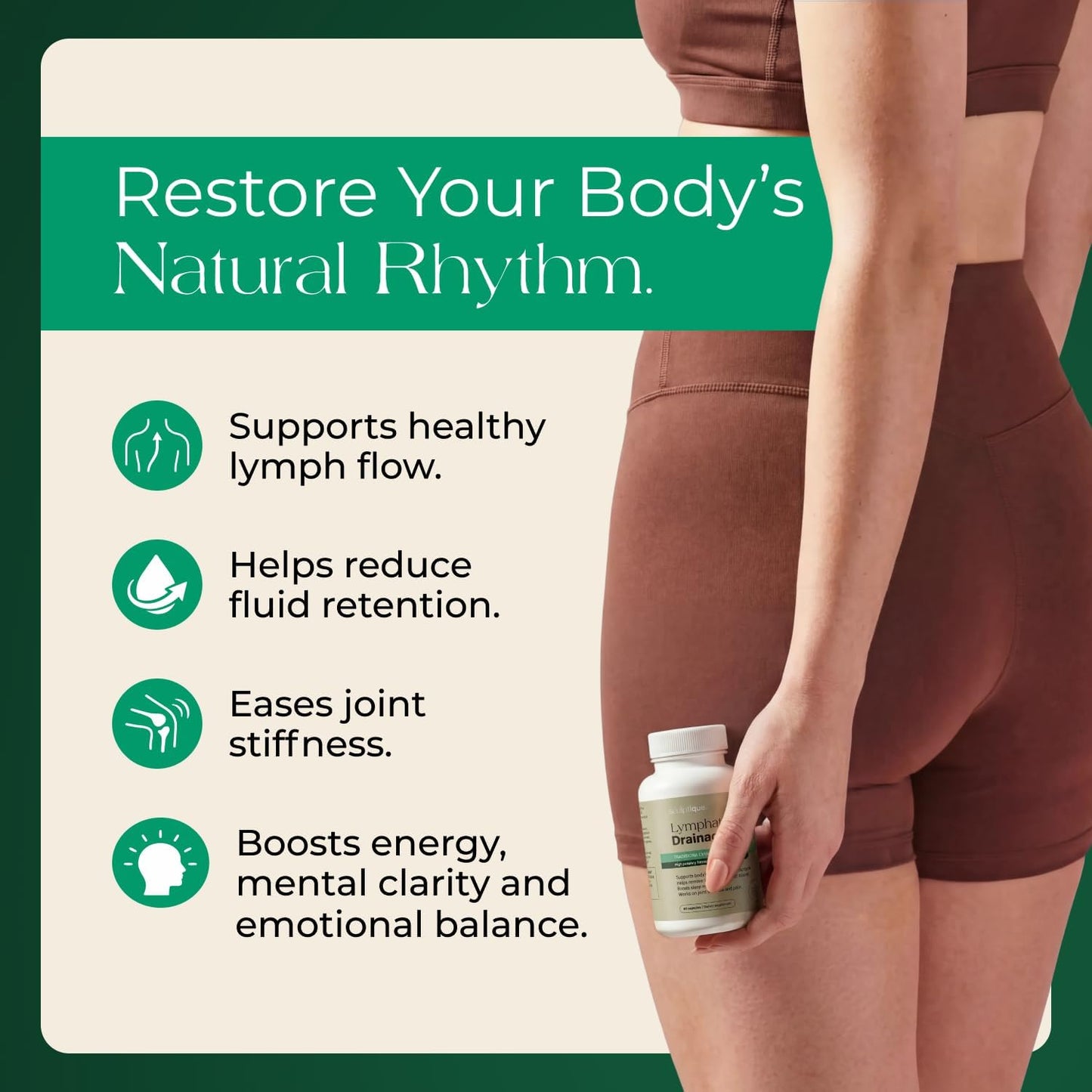 Lymphatic Drainage Supplement – Lymphatic Drainage Capsules with Dandelion, Burdock, Cleavers & Echinacea, Supports Bloating, Fluid Balance & Daily Lymphatic Wellness – 60 Capsules
