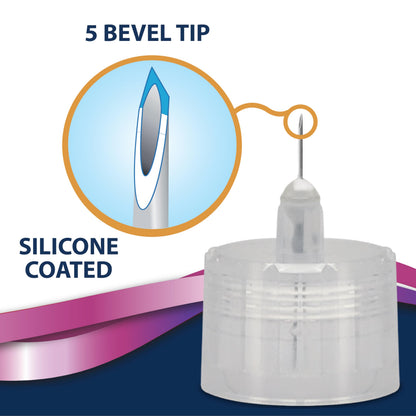 TRUEplus 5-Bevel Sterile Pen Needles, 32G x 4mm (5/32 Inch), 50 Count | For Use with Pen Injection Device, Single-Use Needles, Compatible Thread with Major Pen Devices, Silicone Coated