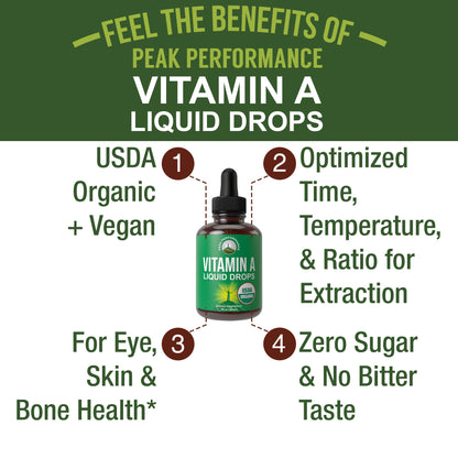 Certified Organic Vitamin A 5000 IU Supplement Capsules - High Potency Vitamins - for Adults, Men, Women, Kids - Made with Carrot Juice - Great for Immune, Skin, Eye Support - Non GMO, Vegan Pills