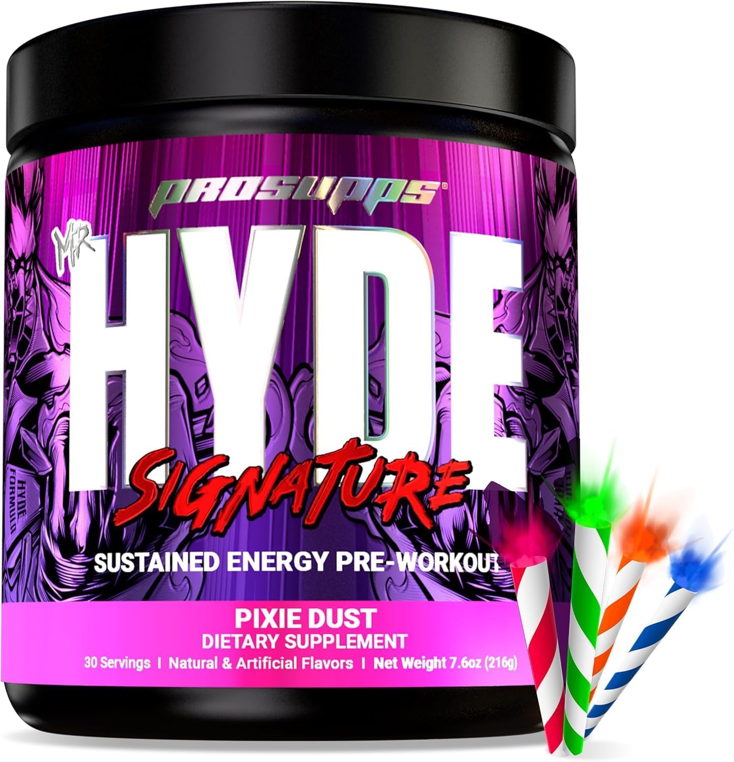 PROSUPPS L-Carnitine 3000 Stimulant Free Liquid Shots (31 Servings, Dragon Fruit) and Mr. Hyde Signature Series Pre-Workout Energy Powdered Drink (30 Servings, Pixie Dust) Bundle