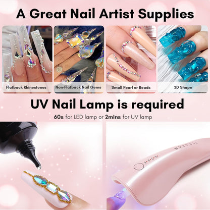 Makartt Nail Rhinestone Glue for Nails 60ML Gel Nail Glue for Rhinestones Gems Super