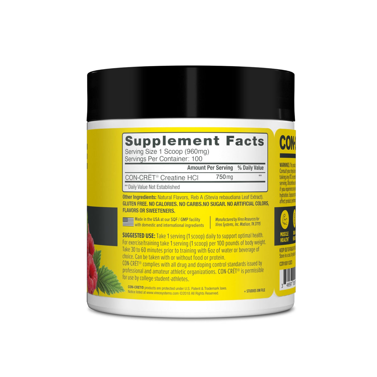 CON-CRET Creatine HCl Powder | Supports Muscle, Cognitive, and Immune Health