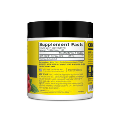CON-CRET Creatine HCl Powder | Supports Muscle, Cognitive, and Immune Health