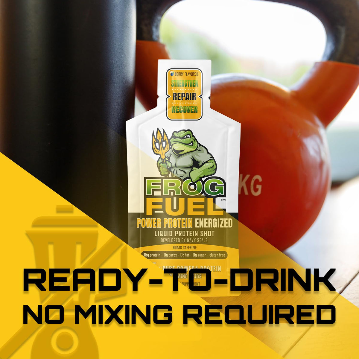 Frog Fuel Power Energized Complete Protein Shot, 15g Protein Nano-Hydrolyzed Grass