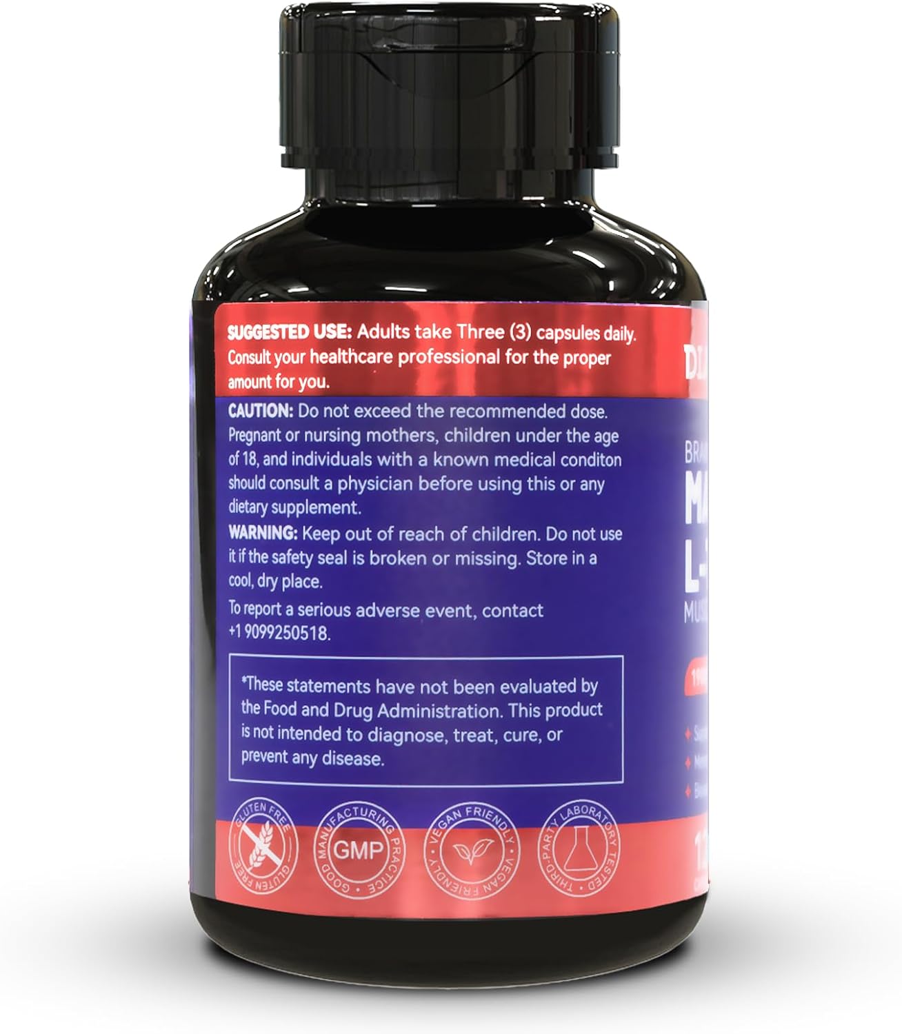 Magnesium L-Threonine 1900mg, High Absorption, 120 Vegan Capsules | Magnesium L Threonine Supplement Promotes Relaxation & Wellness, Non-GMO, Gluten Free for Men & Women