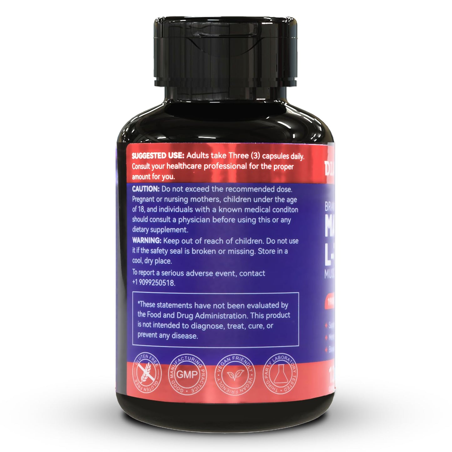 Magnesium L-Threonine 1900mg, High Absorption, 120 Vegan Capsules | Magnesium L Threonine Supplement Promotes Relaxation & Wellness, Non-GMO, Gluten Free for Men & Women