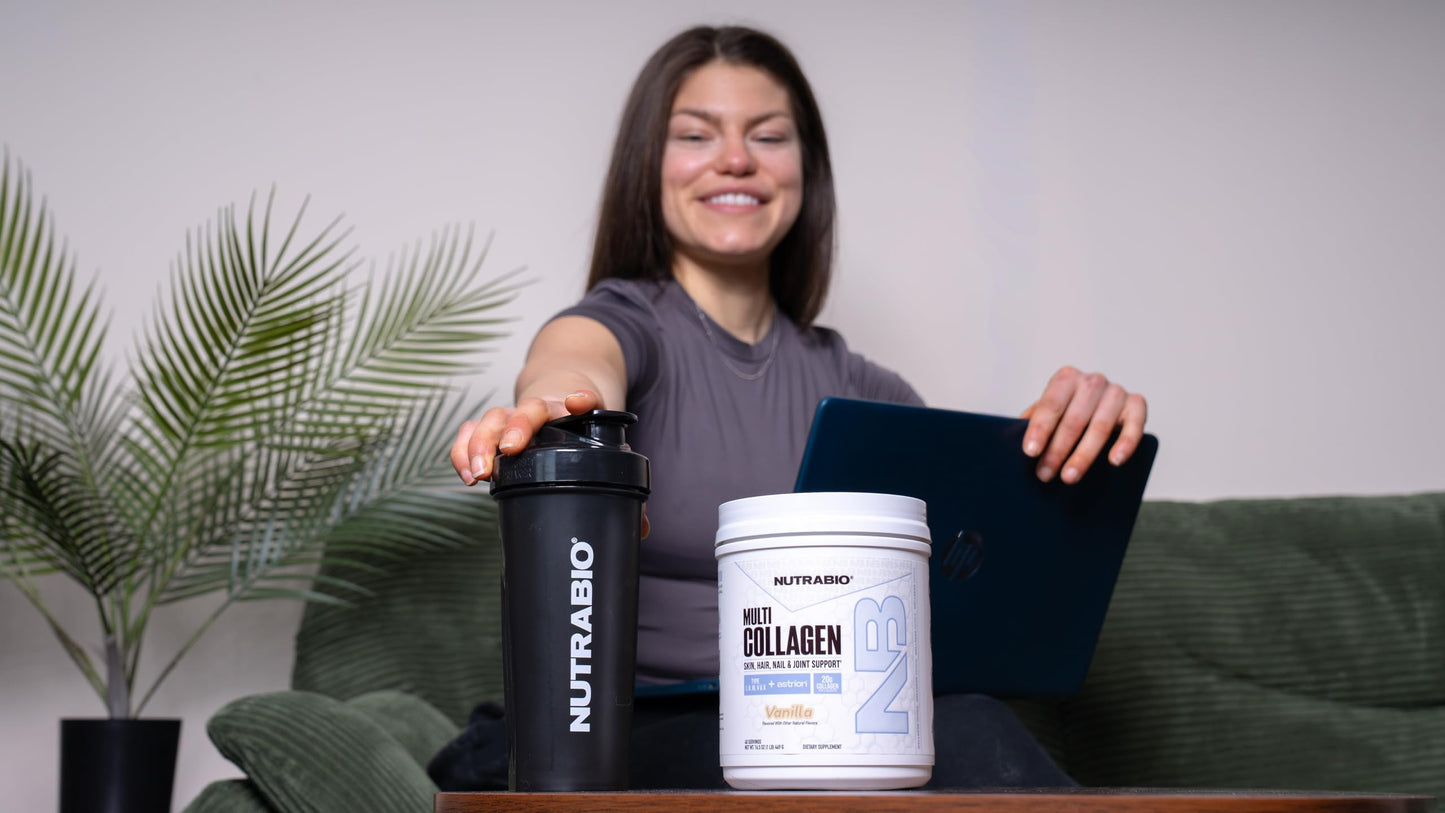 NutraBio Multi Collagen Powder - Hydrolyzed Collagen Peptides for Glowing Hair & Skin - Grass-Fed - Collagen Powder for Women and Men - 40 Servings- Unflavored