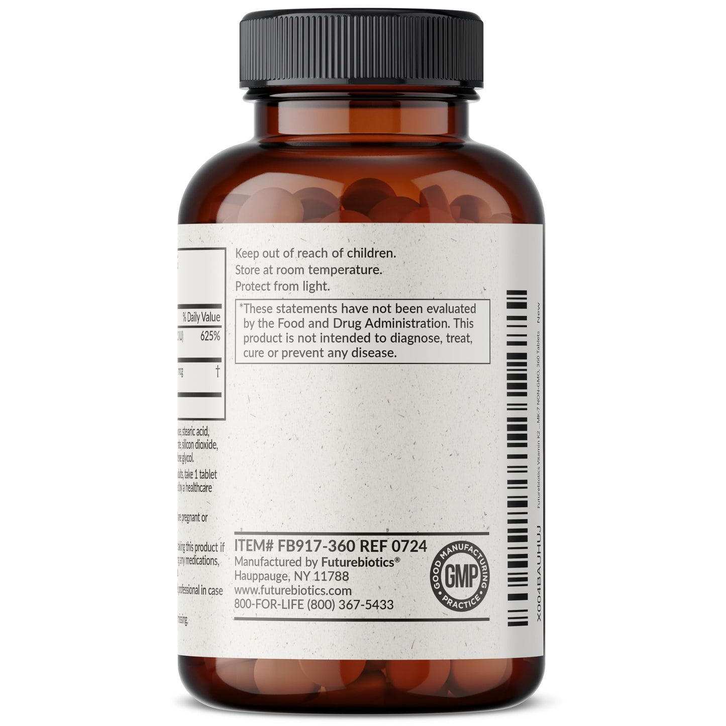 Futurebiotics Vitamin K2 with D3, 2 in 1 Support, 5000 IU Vitamin D3 & 90 mcg Vitamin K2 MK-7 Non-GMO, 120 Tablets