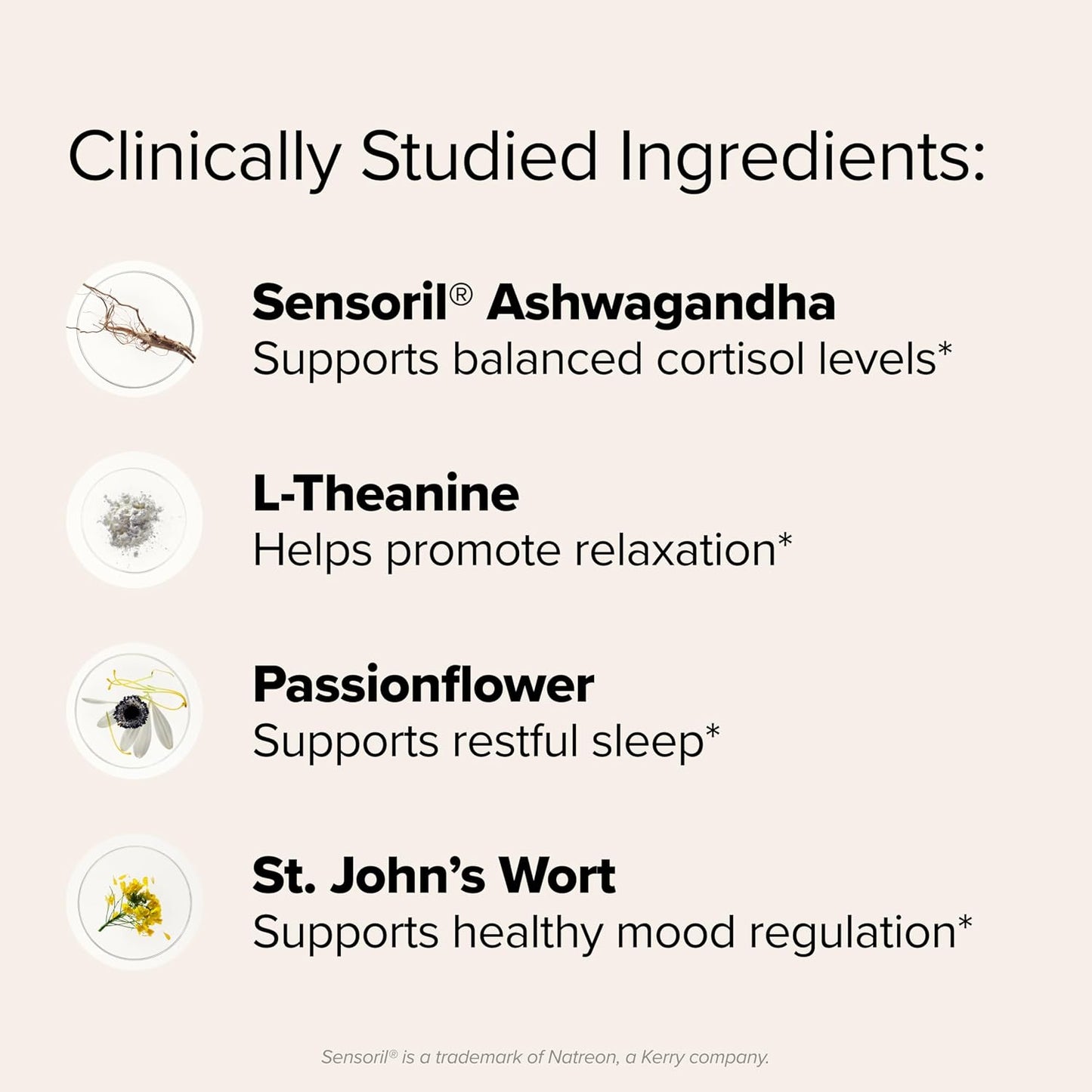FLO Daily Calm & Relaxation – Daily Support for Healthy Cortisol Levels & Stress Management – With Clinically-Studied Doses of Sensoril® Ashwagandha, L-Theanine & St. John’s Wort – 30 Servings