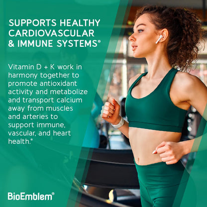 BioEmblem Vitamin D3 K2 Capsules (5000IU and 200mcg) and Magnesium Complex 60 Capsules