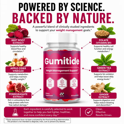 (2 Pack) Gumitide Gummies, Official Gumitide Supplement (120 Gummies)