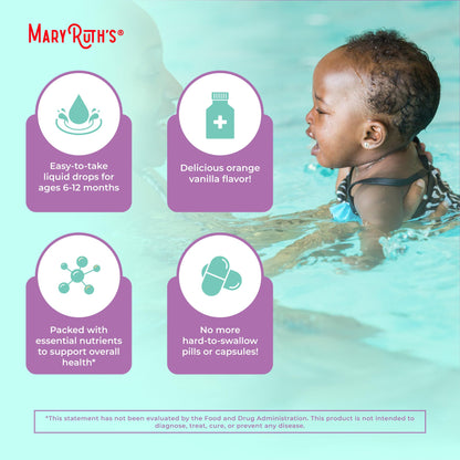 MARYRUTH'S Organics Multivitamin & Multimineral with Iron for Toddlers | USDA Organic | Sugar Free | Multivitamin Liquid Drops for Kids Ages 1-3 | Immune Support | Vegan | Non-GMO | 2 Fl Oz