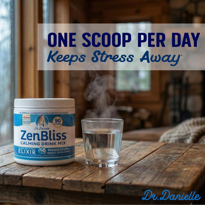Zenbliss Calming Magnesium Drink Mix for Relaxation & Muscle Comfort – Magnesium Powder Supplement for Stress Support – By Dr. Danielle