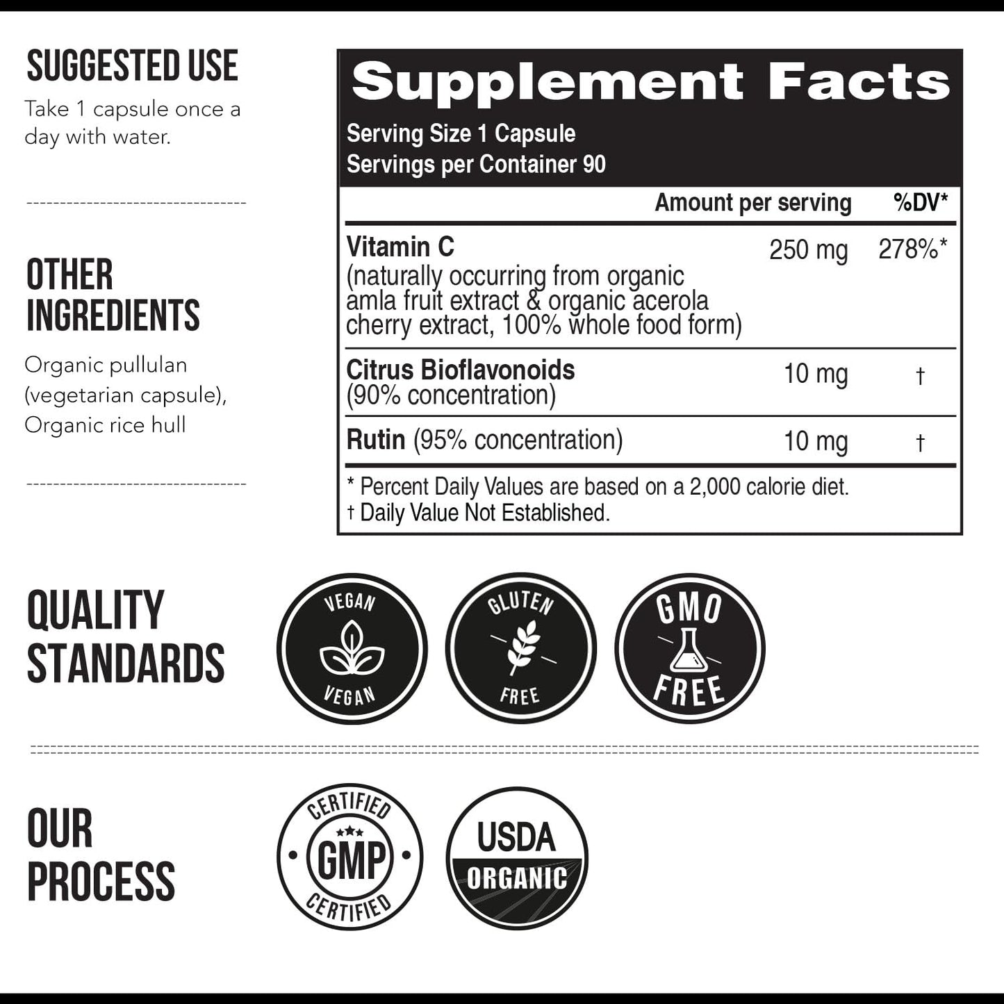 Organic Vitamin C | Whole Food Vitamin C from Fruit Plus Absorption Enhancing Cofactors - Vegan, Enhanced Bioavailability - Immune Support, Antioxidant, Total Health (90 Servings)