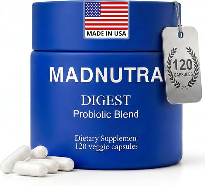 Probiotic for Digestive Health - Bloating Relief Daily Probiotics for Women and Men 750 Million CFU 10 Strains - Enteric Coated Vegan Capsules for Gut Health & Immune Support (120ct)