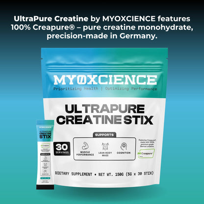 MYOXCIENCE Creapure® Creatine Monohydrate | Supports Strength & Muscle Mass, Cognition and Lean Body Mass | Unflavored (60 Serving Jar)