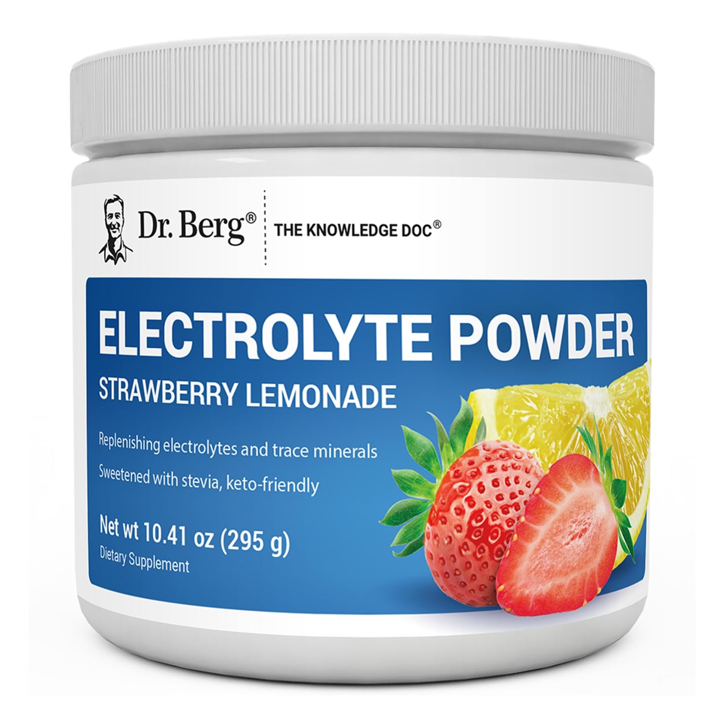 Dr. Berg Zero Sugar Hydration Keto Electrolyte Powder - Enhanced w/ 1000 mg of Potassium & Real Pink Himalayan Salt (NOT Table Salt) - Raspberry & Lemon Flavor Hydration Drink Supplement, 100 Servings
