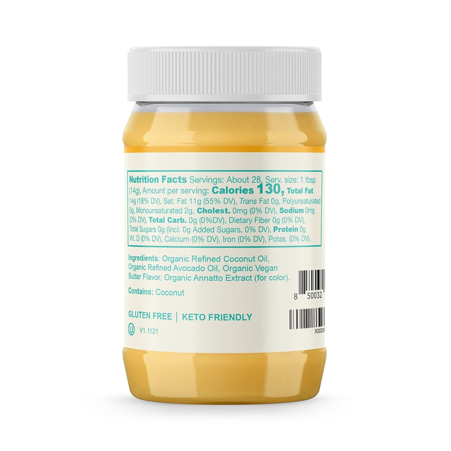 Livlo Organic Vegan Ghee - Plant Based Butter - No Refrigeration Necessary - Dairy, Soy Free, and Gluten Free Substitute to Ghee and Butter - 14 oz.