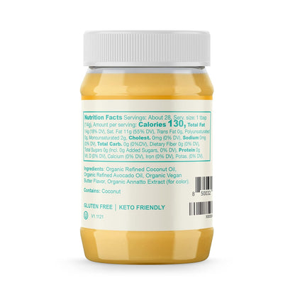 Livlo Organic Vegan Ghee - Plant Based Butter - No Refrigeration Necessary - Dairy, Soy Free, and Gluten Free Substitute to Ghee and Butter - 14 oz.