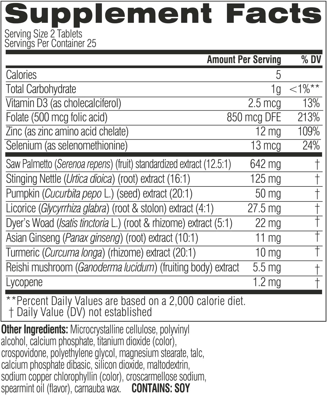 Swisse Saw Palmetto Prostate Supplement for Men | Reproductive Health & Prostate Support with Zinc, Selenium & Stinging Nettle | 50 Tablets